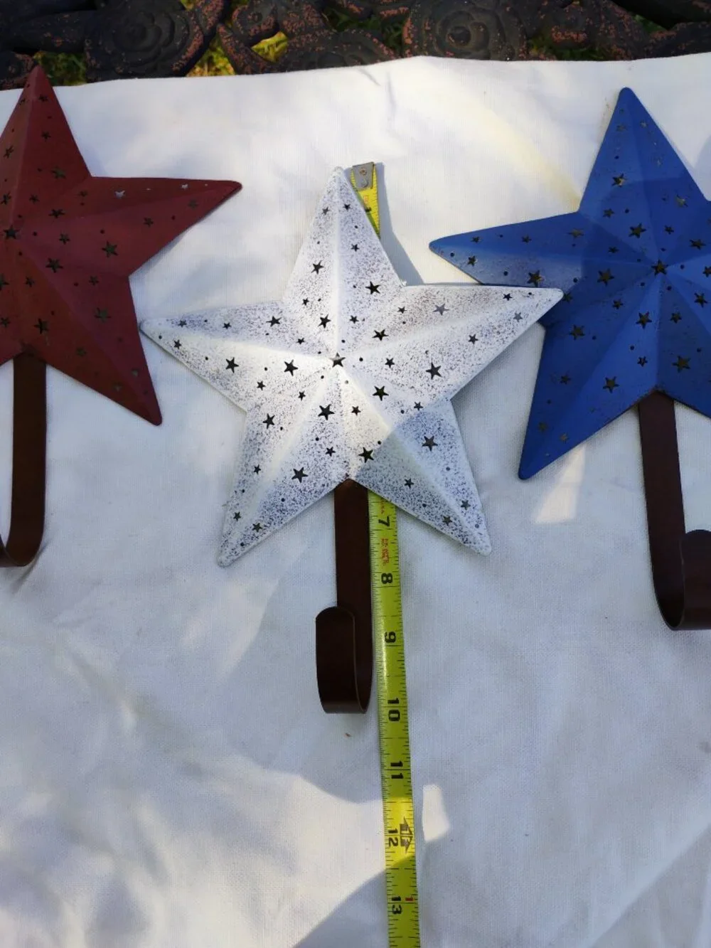 Punched tin star shape with hook